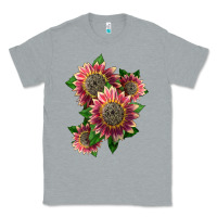 Heather Grey 4 crimson blaze sunflower Classic Tee - LillyAllenDesigns