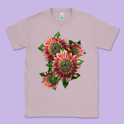 4 Crimson Blaze Sunflower Classic Tee Designed By Lillyallendesigns