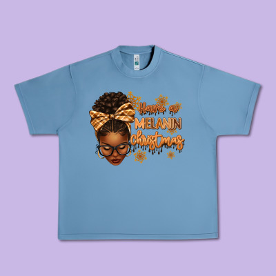 Have A Melanin Christmas Afro Woman Urban Heavy Tee Designed By Texasbilliewilder