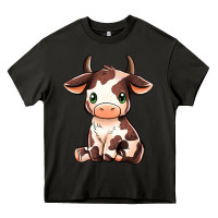 Asphalt Baby Brown Cow Heavy Core Tee - MaliasSmallBusiness