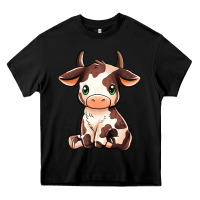 Black Baby Brown Cow Heavy Core Tee - MaliasSmallBusiness