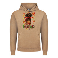 Vintage Coffee december girl christmas afro messy bun Vintage Hoodie - texasbilliewilder