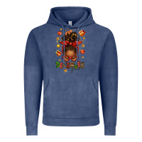 Vintage Denim december girl christmas afro messy bun Vintage Hoodie - texasbilliewilder