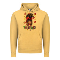 December Girl Christmas Afro Messy Bun Vintage Hoodie | Teevron