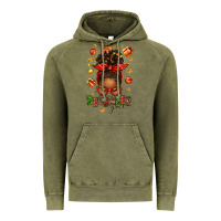Vintage Olive december girl christmas afro messy bun Vintage Hoodie - texasbilliewilder