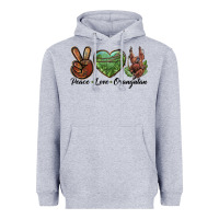 Heather Grey Peace Love Orangutan Heavyweight Hoodie - LillyAllenDesigns