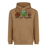 Toasted Coconut Peace Love Orangutan Heavyweight Hoodie - LillyAllenDesigns