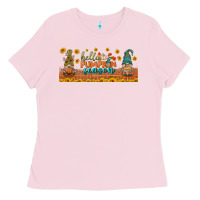 Bubblegum Pink hello pumpkin season libbey glass Ladies Tee - BundleAndBundleShop