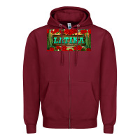 Burgundy latina license plate Zipper Hoodie - BundleAndBundleShop