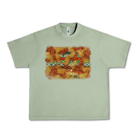 Oil Green Aztec Background Pattern Western Urban Heavy Tee - texasbilliewilder
