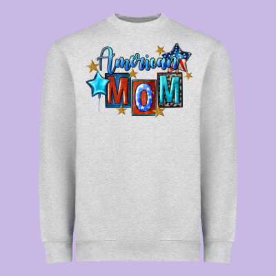 American Mom 4th Of July Heavyweight Sweatshirt Designed By Fadigitalartstudio