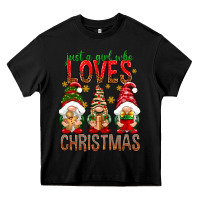 Black Just a girl who loves Christmas Heavy Core Tee - NancyCooperArtShop
