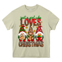 Mossy Just a girl who loves Christmas Heavy Core Tee - NancyCooperArtShop