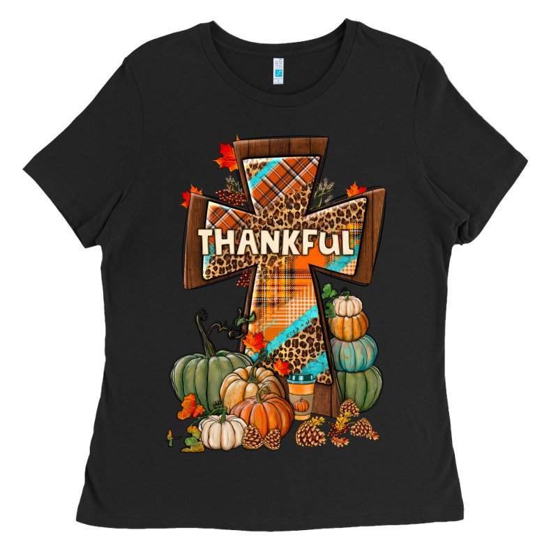 Thankful Fall Cross Ladies Tee by BundleAndBundleShop | Teevron