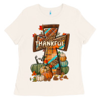 Bone thankful fall cross Ladies Tee - BundleAndBundleShop