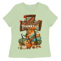 Matcha thankful fall cross Ladies Tee - BundleAndBundleShop