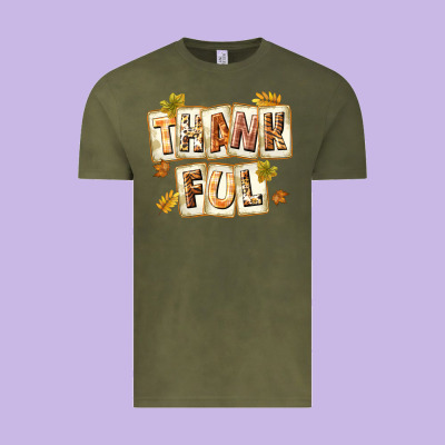Thankful With Plate Vintage Tee Designed By Texasbilliewilder