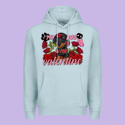 My Dog Is My Valentine Valentine's Day Premium Hoodie Designed By Fadigitalartstudio