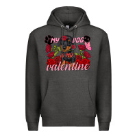 Charcoal Heather my dog is my valentine valentine's day Premium Hoodie - FaDigitalArtStudio