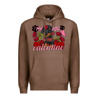 Chestnut my dog is my valentine valentine's day Premium Hoodie - FaDigitalArtStudio