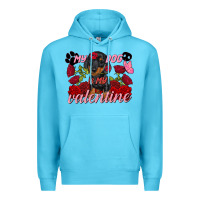 Ocean Blue my dog is my valentine valentine's day Premium Hoodie - FaDigitalArtStudio
