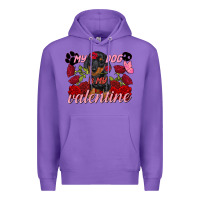 Purple my dog is my valentine valentine's day Premium Hoodie - FaDigitalArtStudio