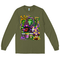 Army Green mardi gras gnomies truck Long Sleeve Tee - CowGirlArtShop