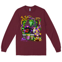 Burgundy mardi gras gnomies truck Long Sleeve Tee - CowGirlArtShop