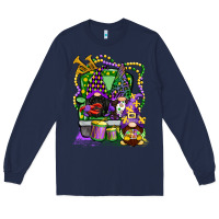 Navy mardi gras gnomies truck Long Sleeve Tee - CowGirlArtShop