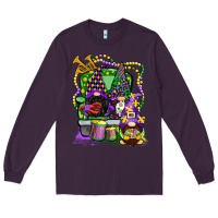 Plum mardi gras gnomies truck Long Sleeve Tee - CowGirlArtShop