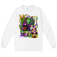 White mardi gras gnomies truck Long Sleeve Tee - CowGirlArtShop