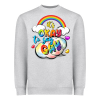 Heather Grey its okay to say gay pride Heavyweight Sweatshirt - FaDigitalArtStudio