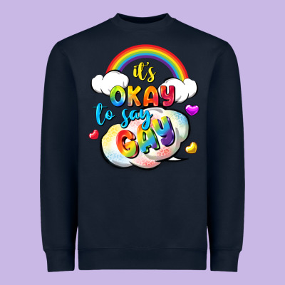 Its Okay To Say Gay Pride Heavyweight Sweatshirt Designed By Fadigitalartstudio