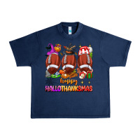 Navy happy hallothanksmas football Urban Heavy Tee - texasbilliewilder