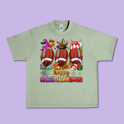Happy Hallothanksmas Football Urban Heavy Tee Designed By Texasbilliewilder