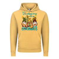 Vintage Mustard Thanksgiving With My Gnomes Vintage Hoodie - NancyCooperArtShop