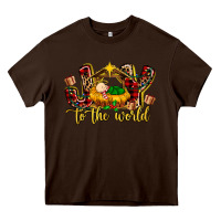 Chocolate Brown Baby Jesus Joy To The World Heavy Core Tee - MaliasSmallBusiness
