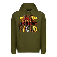 Army Green softball my heart is on that field Premium Hoodie - RanaPortraitStore
