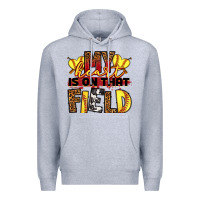 Heather Grey softball my heart is on that field Premium Hoodie - RanaPortraitStore