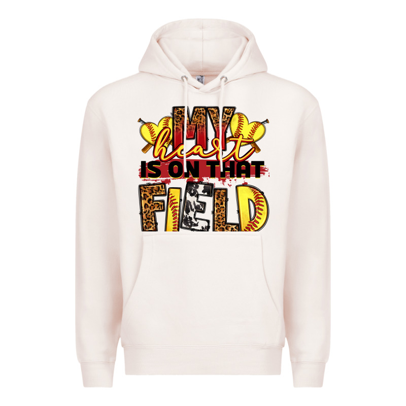 Softball My Heart Is On That Field Premium Hoodie by RanaPortraitStore | Teevron