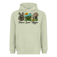 Matcha Peace Love Hippo Heavyweight Hoodie - LillyAllenDesigns