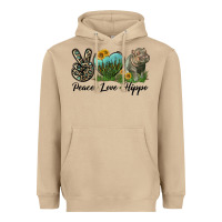 Mushroom Peace Love Hippo Heavyweight Hoodie - LillyAllenDesigns
