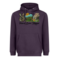 Plum Peace Love Hippo Heavyweight Hoodie - LillyAllenDesigns