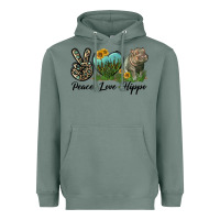 Sage Peace Love Hippo Heavyweight Hoodie - LillyAllenDesigns