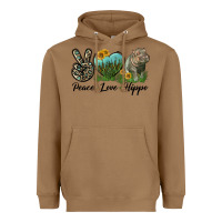 Toasted Coconut Peace Love Hippo Heavyweight Hoodie - LillyAllenDesigns