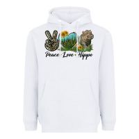White Peace Love Hippo Heavyweight Hoodie - LillyAllenDesigns