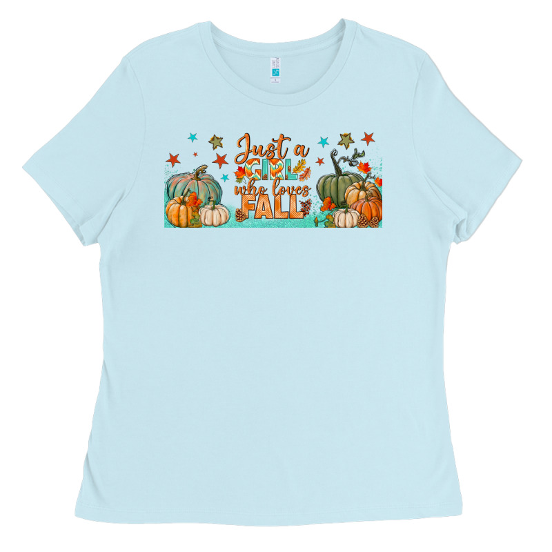 Just A Girl Who Loves Fall Libbey Glass Ladies Tee by BundleAndBundleShop | Teevron