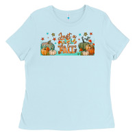Baby Blue just a girl who loves fall libbey glass Ladies Tee - BundleAndBundleShop