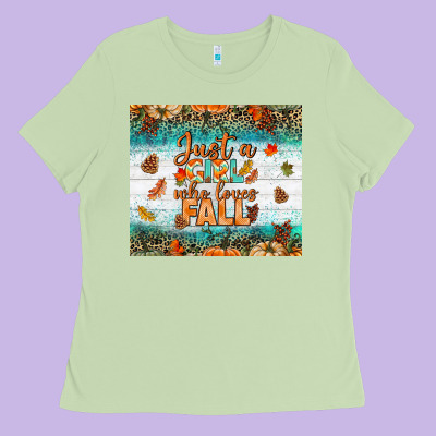 Just A Girl Who Loves Fall Tumbler Ladies Tee Designed By Bundleandbundleshop