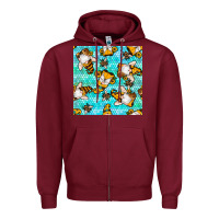 Burgundy honey bee gnomes seamless pattern Zipper Hoodie - BundleAndBundleShop